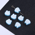 Cute blue and white cloud shaped alloy beads for DIY jewelry and phone chain making - 2 Pcs/Set / Rabbit White Blue