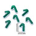Set de 7 mini parches bordados verdes en forma de bastón de caramelo para ropa - 5 Unidades/Paquete / US 1