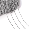 Silver stainless steel fine link chain on a roll for DIY jewelry making and crafts - Silver Round Cross Pressed Sheet