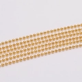 Detail shot of parallel golden metal ball chains with polished shiny finish for jewelry diy - 2.4mm Diameter (5m) / Gold
