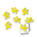 Mini parche bordado número 4 amarillo con borde blanco para manualidades y accesorios - 5 Unidades/Paquete / US 4
