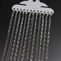 Detail of 12 silver-plated flattened chains with lobster clasps on a display card - 12 Pieces/Pack (40cmx1.25mm) / Rhodium