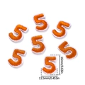 Mini parches bordados número 5 naranja, set de 6 piezas para decoración DIY de ropa - 5 Unidades/Paquete / US 5