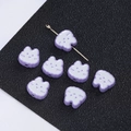 Cute light purple and white cartoon cat alloy pendant beads for DIY jewelry making - 2 Pcs/Set / Rabbit White Purple