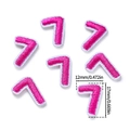 Mini parche termoadhesivo número 7 rosa para manualidades, tamaño 12x17mm detalle - 5 Unidades/Paquete / US 7