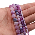 Detailed view of purple dragon vein agate beads for DIY handmade jewelry crafting - 6mm (62 Beads/String/21g) / Purple