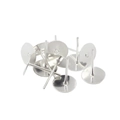 Detailed pile of silver metal flat head earring posts for handmade jewelry DIY crafts - 8mm / Silver