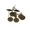 Detail of bronze alloy flat base ear stud pins for DIY jewelry making on white background - 8mm / Antique Bronze