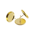 Bases de pendientes doradas con bisel redondo y perno para creación de joyería DIY - Dorado