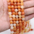 Polished orange dragon vein agate beads for DIY jewelry with natural crackle texture - 6mm Specification / Dragon Vein Agate