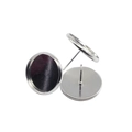 Componentes base para pendientes de metal plateado para creación de joyas DIY redondos - Rodio