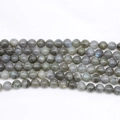 Natural labradorite round beads showing brilliant blue and green optical flash effect - Small / White Labradorite