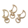 Three-piece set of gold-plated crescent moon swivel lobster clasps for DIY keychains - Moon Design / 5 Pieces / KC Gold