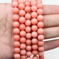 Natural peach pink gemstone round beads for DIY jewelry making and bracelets - 4mm / Orange Red