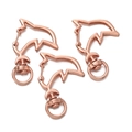 Three pieces of rose gold dolphin-shaped lobster clasps for DIY keychain making - Dolphin / 5 Pieces / Rose Gold