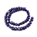 Polished deep purple dragon vein agate beads strand for jewelry making - 10mm / Blue