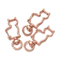 Three-piece rose gold cat-shaped lobster clasp set in alloy for DIY jewelry accessories - Cat Shape / 5 Pieces / Rose Gold