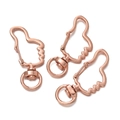 Rose gold thumb gesture metal lobster clasp with rotating ring for DIY keychains - Thumb Shape / 5 Pieces / Rose Gold