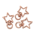 Three rose gold star shaped swivel lobster clasps for DIY keychain jewelry making - Star Shape / 5 Pieces / Rose Gold