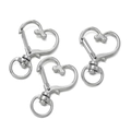 Polished silver heart-shaped alloy lobster clasp for DIY jewelry and keychains - Heart Shape / 5 Pieces / Silver
