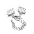 Detailopname van zilveren karabijnsluiting en klemmetjes voor DIY sieraden maken - 8mm (10 Sets/Verpakking) / Zilver