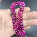 Pink dragon vein agate beads for jewelry making with unique cracked stone texture - 8mm / Pink Dragon Vein Agate