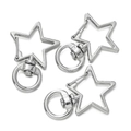 Three silver star-shaped swivel lobster clasps for DIY jewelry and keychain making - Star Shape / 5 Pieces / Silver