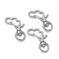 Three silver cloud-shaped lobster clasps with rotating rings for DIY jewelry projects - Cloud Shape / 5 Pieces / Silver