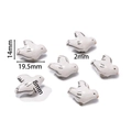 White bird ceramic loose beads for DIY jewelry making with dimensions and hole size details - White Flying Fish / 14*19.5mm