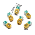 Handmade pineapple ceramic beads with dimensions 22x11.5mm for DIY jewelry making - Pineapple / 11.5*22mm