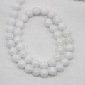 Polished natural white stone round beads arranged in double curves on fabric - Extra Small Size
