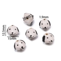 Handmade ceramic beads in black and white puppy dog shape for DIY jewelry making - White Dog Head