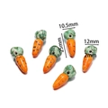 Handmade ceramic carrot beads in bright orange for DIY jewelry making, 25mm length - Carrot
