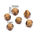 Hand-painted ceramic dog beads for DIY jewelry making, 16.5mm yellow puppy charm - Brown Dog Head