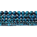 Perle di occhio di tigre blu naturale in varie dimensioni per la creazione di gioielli DIY - 4mm (Circa 92 pezzi/filo) / Occhio di Tigre Blu