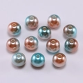 Detail of blue and pink gradient ABS imitation pearls with holes for DIY jewelry - 8mm (100 Pcs/Pack, 28g) / Coffee Multicolor