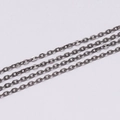 Flache ovale Gliederkette aus Metall in Gunmetal-Grau für DIY-Halsketten und Schmuckzubehör - Gunmetal-Schwarz