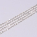 Close-up of four parallel 2x3mm silver flat cable chains for DIY jewelry making - 2x3mm (5 Meters) / Silver