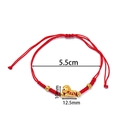 Adjustable red woven bracelet featuring a golden horse charm and beaded accents - 1 Piece / Make Big Money Horse