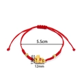 Red braided rope bracelet with a gold horse charm featuring the Chinese Fǎ character - 1 Piece / Fortune Horse