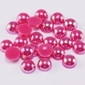 Flatback rose pink AB coated acrylic pearls for nail art and DIY jewelry crafts - Rose Red