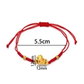 Red braided rope bracelet with golden mythical beast bead and 5.5cm inner diameter - 1 Piece / Lucky Fortune Horse