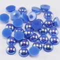 Flatback iridescent blue acrylic half pearls for DIY crafts and nail art decoration - Sapphire Blue