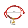 Red braided rope bracelet featuring a golden horse pendant and colorful thread accents - 1 Piece / Gold Horse Wealth Colorful Rope