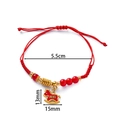 Red braided rope bracelet with golden beads and a horse charm for New Year gift - 1 Piece / Success Horse with Red Beads