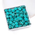 Blue star-shaped synthetic turquoise beads with natural brown veins for DIY jewelry - 11*12mm (approx. 40 pcs/strand)