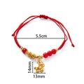 Red braided rope bracelet with golden horse charm and red beads for New Year - 1 Piece / Wealth Horse with Red Beads