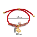 Red braided New Year bracelet featuring a gold unicorn pendant and enamel accents - 1 Piece / Pegasus Pink Wings Colorful Rope