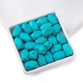 Blue drum-shaped synthetic turquoise beads with golden crackle texture for DIY jewelry - 12.5*16mm (approx. 23 pcs/strand)
