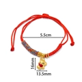 Red braided rope bracelet featuring a gold unicorn charm with red enamel wings - 1 Piece / Pegasus Red Wings Colorful Rope